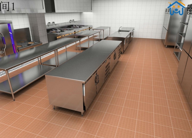 妇幼医院食堂厨房设计3d效果图